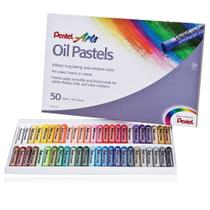 Giz De Cera Pentel Pastel Oleoso Com 50 Cores Phn-50