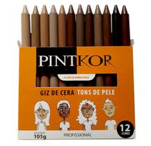 Giz de Cera Pintkor 12 Cores Tons de Pele 10 UNIDADES
