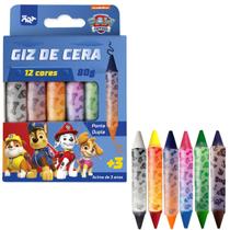 Giz de cera ponta dupla patrulha canina 12 cores 4746 - dac Giz de cera ponta dupla patrulha canina 12 cores 4746 - dac