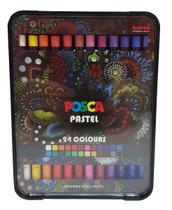 Giz De Cera Posca Pastel 24 Cores Uni-ball Mitsubishi Estojo