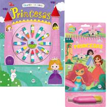 Giz de cera Princesas + Aquabook Princesas Ciranda Cultural - Atividade Educativo Amigo