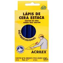 Giz de Cera Profissional Azul Acrilex 12 Unidades