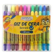 Giz de Cera Retrátil 24 Cores BRW