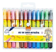 Giz de Cera Retrátil c/ 12 cores BRW - GZ1204