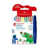 Giz De Cera Retrátil Jumbo Faber Castell 6 Cores Lavável