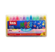 Giz De Cera Retrátil Mega Gel Color 12 Cores Metálicas Tris Giz De Cera Retrátil Mega Gel Color 12 Cores Metálicas Tris