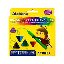 Giz de Cera Triangular Acrilex 12 Cores 95g