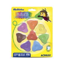 Giz de cera triangular Acrilex com 8 cores