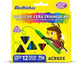 Giz De Cera Triangular Big Acrilex 12 Cores