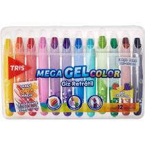 Giz De Cera Tris Color Mega Gel 12 Cores