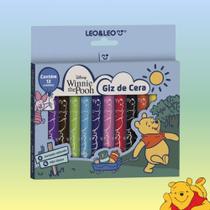 Giz de Cera Ursinho Pooh 12 Cores Formato Redondo Não Tóxico - Leo&Leo