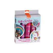 Giz de Chão BRW Magic Unicórnio 03 Cores Giz de Chão BRW Magic Unicórnio 03 Cores