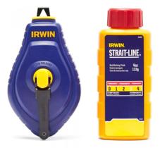 Giz de linha marcação 30m irwin speedline vermelho permanente