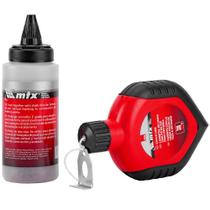 Giz de linha para drywall 30 metros com fio marcador vermelho 848559 Giz de linha para drywall 30 metros com fio marcador vermelho 848559