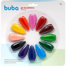 Giz de plastico 12 cores buba