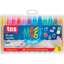 Giz Em Gel Retrátil Mega Gel Color Cores Metálicas Tris