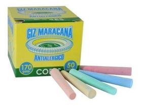 Giz Escolar Antialergico Cores 50 Unid. Maracanã - Giz De Cor
