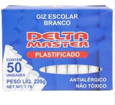 Giz Escolar Branco C/50 Plast Delta