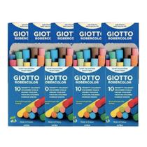 Giz Escolar GIOTTO Colorido 10 Cores - Kit com 10 Caixas