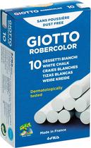 Giz escolar Giotto robercolor branco com 10 giz