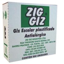 Giz Escolar Zig Giz Branco - 500 Unidades