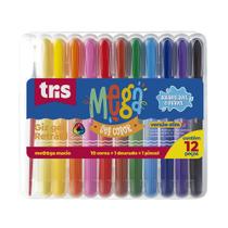 Giz Gel Tris Mega Color 10 Cores Regulares + Dourado + 1 Pincel