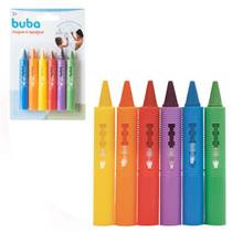 Giz Lápis Risque e Apague Caneta Infantil Banho Divertido 6 Cores
