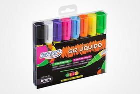 GIZ LIQUIDO 6mm BLISTER C/8 CORES NEON BRW