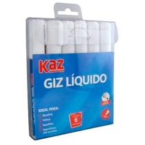 Giz Liquido Marcador Branco KAZ - 6 Unidades
