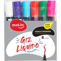 Giz Liquido Permanente Chalk Marker 6Cores