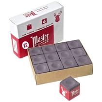 Giz Master Profissional Para Bilhar Sinuca Bola 8 Caixa Com 12 Unidades Giz Marrom Rust 23x23mm