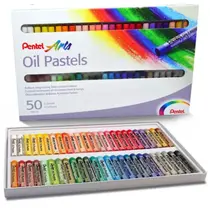 Giz Oil Pastel Pentel Arts A Óleo 50 Cores Bastão Oleoso