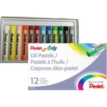 Giz pastel 12 cores oleoso - pentel