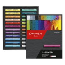 Giz Pastel Oleoso Caran D'Ache Neopastel com 24 Cores