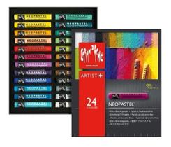 Giz Pastel Oleoso Caran D'ache Profissional 24 Cores Neopast