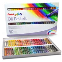 Giz pastel oleoso com 50 bastões (49 cores) - pentel art