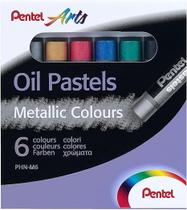 Giz Pastel Oleoso com 6 Cores Metalicas Pentel Phn-m6 Giz Pastel Oleoso com 6 Cores Metalicas Pentel Phn-m6