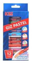 Giz Pastel Oleoso Kit Com 12 Cores Com Rotulo Protetor Efeito Esfumaçado