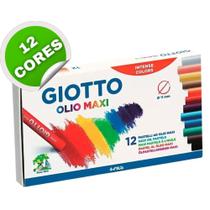 Giz Pastel Oleoso Maxi Giotto -Kit Com 12 Cores Intensas 7CM