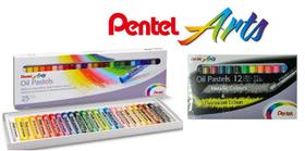 Giz Pastel Oleoso Neon+Metal + 25 Cores Básicas Pentel Arts