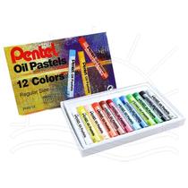 Giz Pastel Oleoso para Desenhar Pentel - 12 Cores