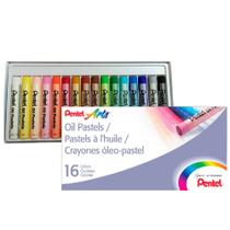 Giz Pastel Oleoso Pentel com 16 Cores - Cód. PHN16