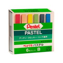 Giz Pastel Seco 6 Cores Básicas - Pentel