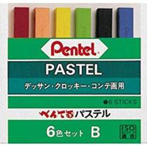 Giz pastel seco 6cores urbanas estojo - Pentel