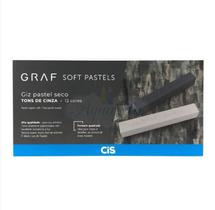 Giz Pastel Seco Cis Graf - 12 Tons De Cinza