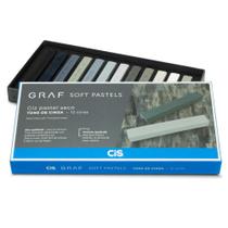 Giz Pastel Seco Graf Soft 12 Tons de Cinza - Cis