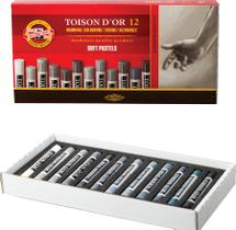 Giz pastel seco macio toison dor com 12 cores tons de cinza k8522g