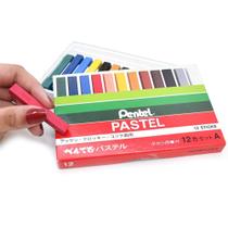 Giz Pastel Seco para Desenhar Pentel - 12 Cores