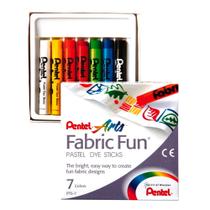 Giz Pastel Seco Para Tecido Pentel Arts Fabric Fun com 7 Cores - PTS-07E - PENTEL