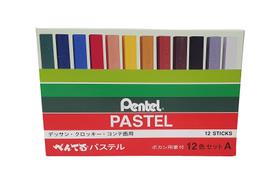 Giz Pastel Seco Pentel Profissional com 12 Cores GA-12AD